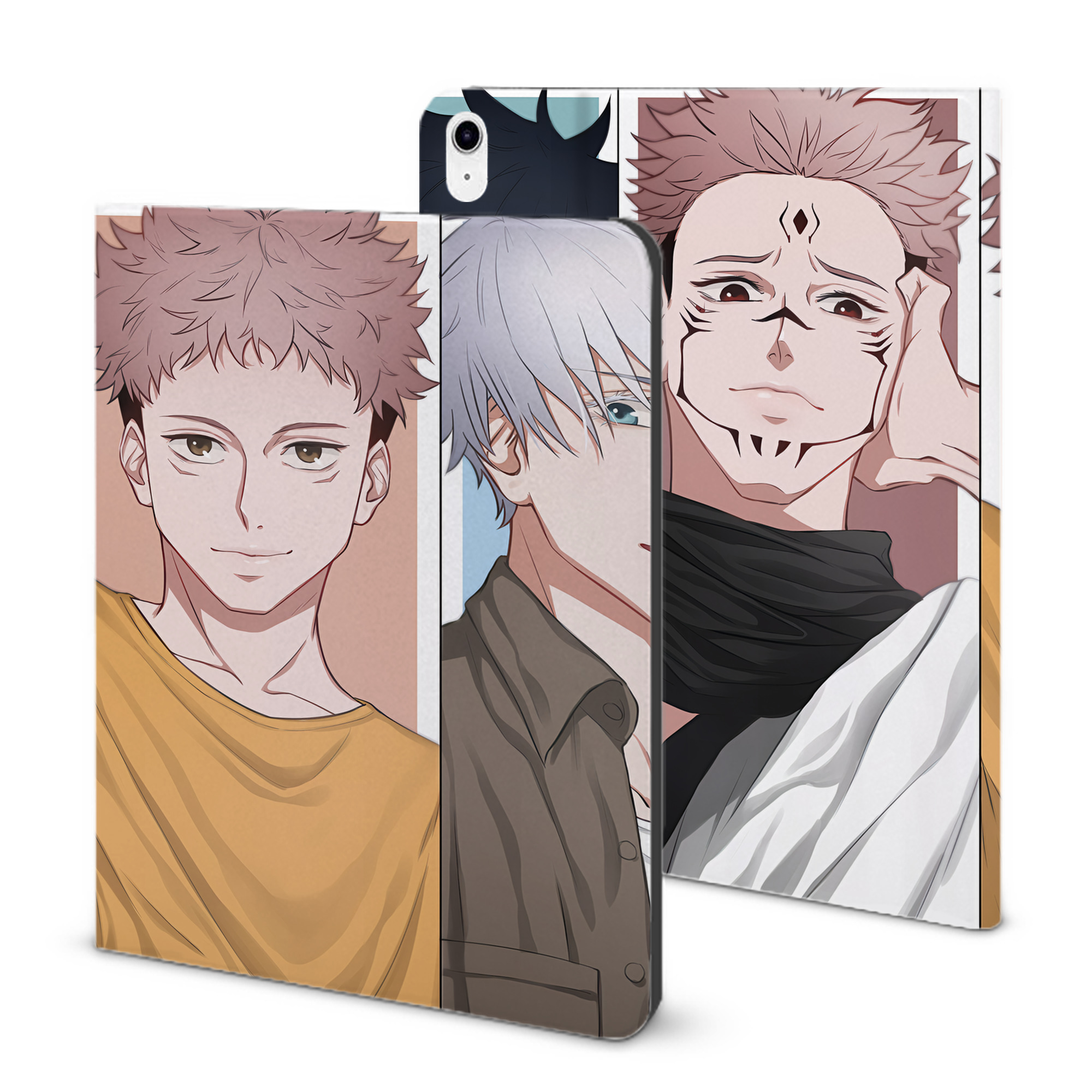 （画像用） 呪術廻戦 Jujutsu Kaisen IPad ケース ブック型 PUレザー TPU 耐衝撃 軽量 薄型 ペン収納なし 全面保護 IPad 各モデル対応